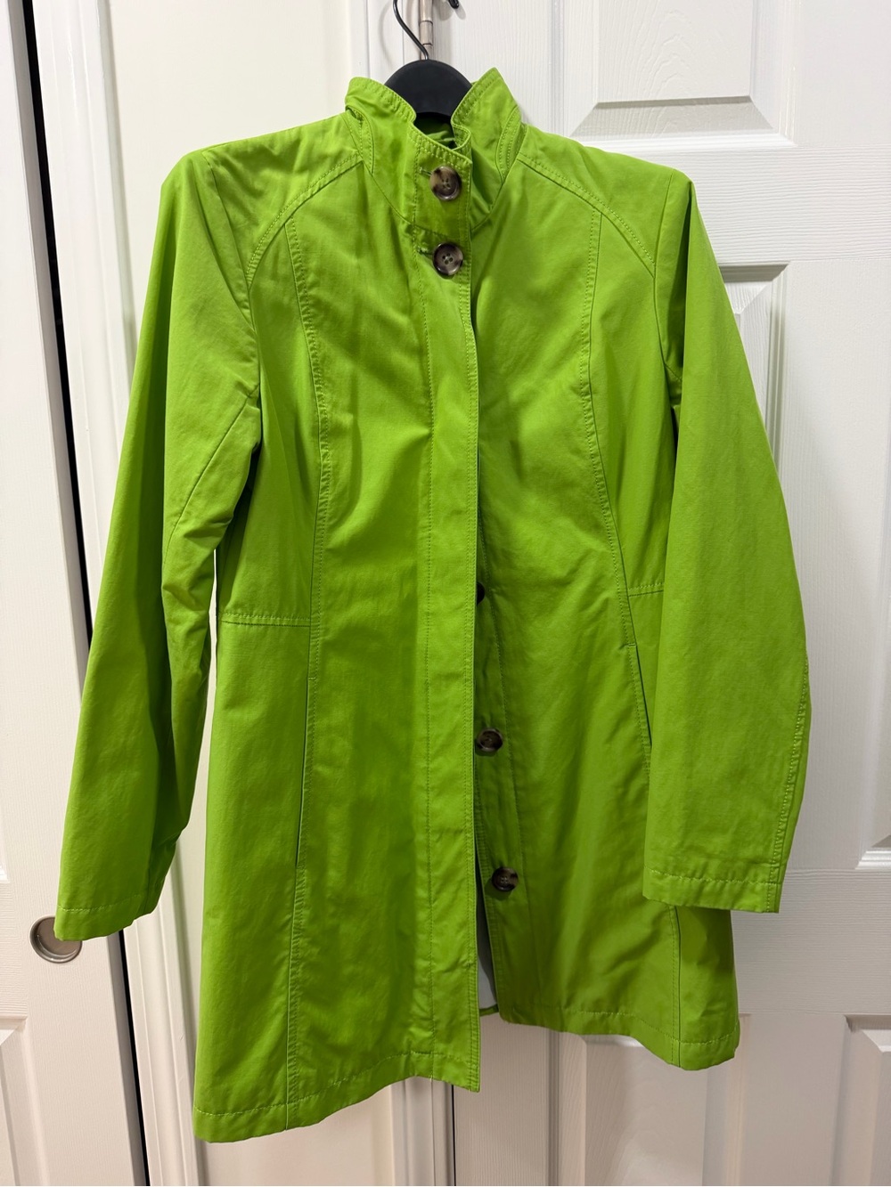Eddie Bauer Bright Lime Green Lightweight Trench Coat